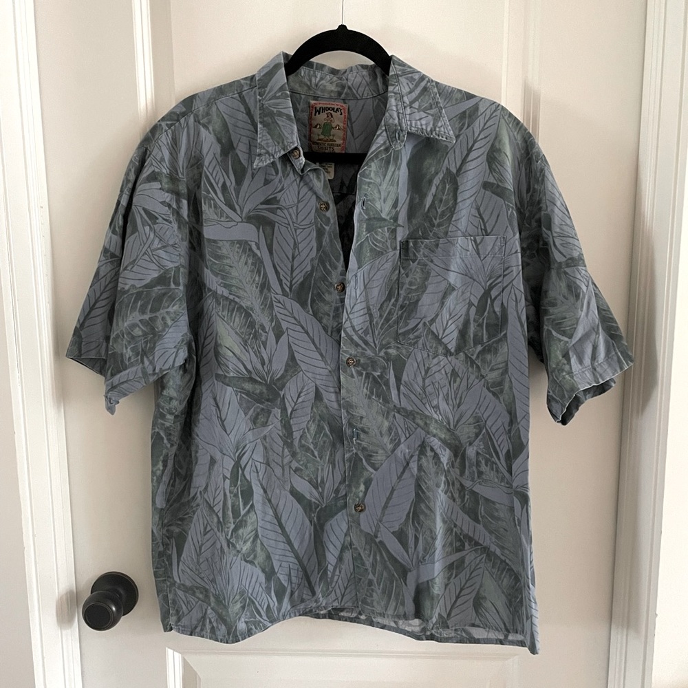 Whoolas Authentic Hawaiian Shirt Size Large 100% Cotton Made In USA